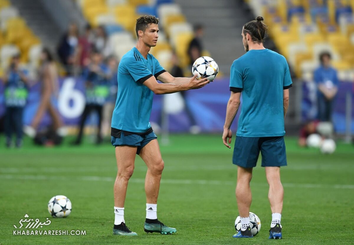 415633 گرت بیل و کریستیانو رونالدو در تمرینات رئال مادرید