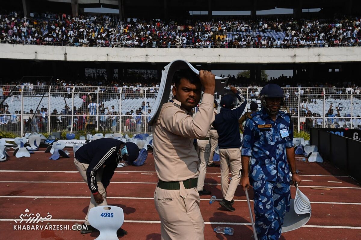 416208 نارضایتی هواداران از ندیدن مسی