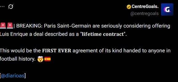 4559690 پیشنهاد قرارداد مادام العمر به سرمربی تیم پاری سن ژرمن