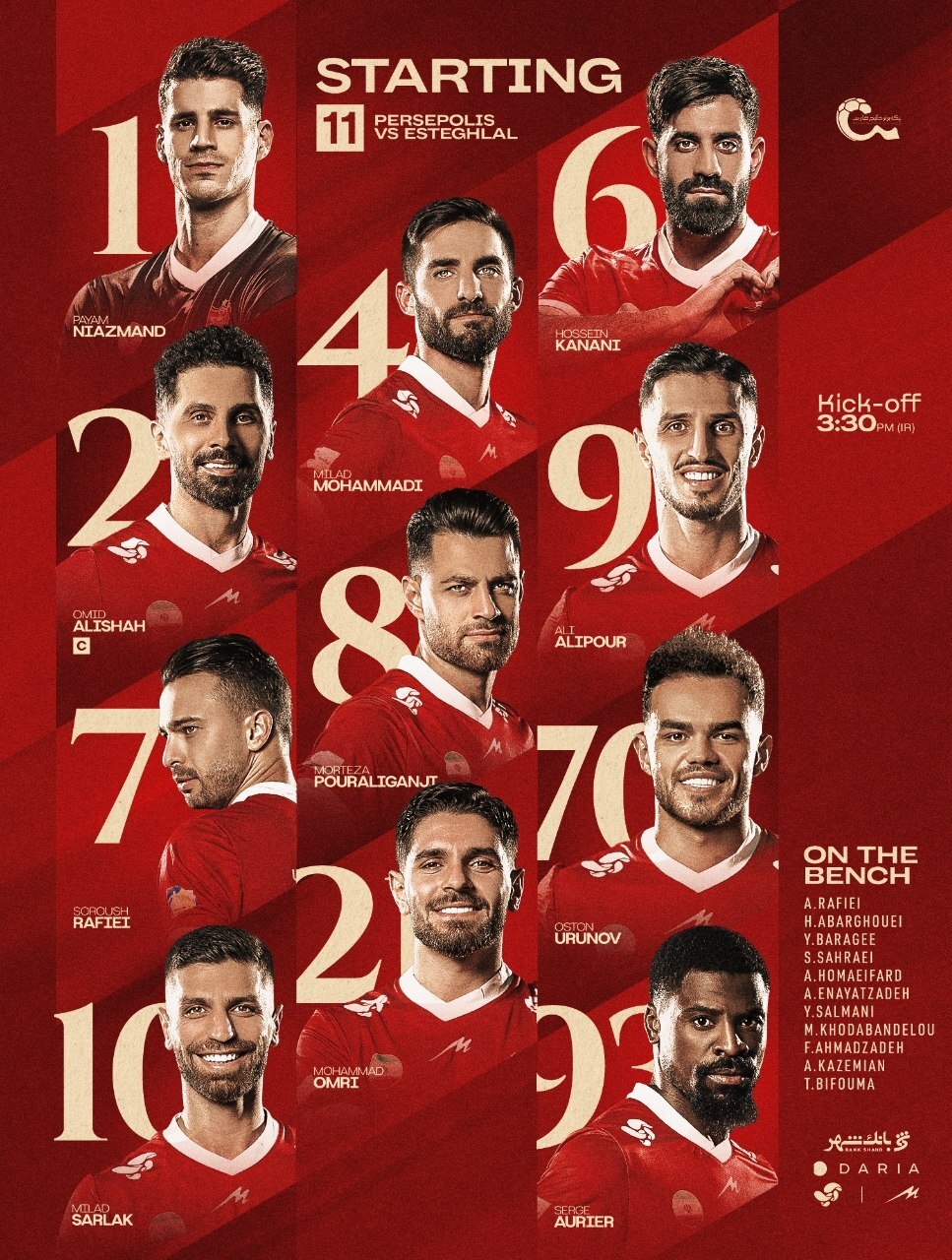 ترکیب استقلال و پرسپولیس برای دربی ۱۰۶ مشخص شد