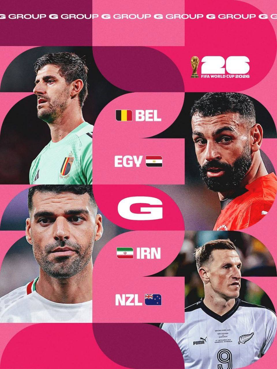 پوستر رسمی فیفا برای گروه ایران در جامجهانی ۲۰۲۶ پوستر رسمی فیفا برای گروه ایران در جامجهانی ۲۰۲۶