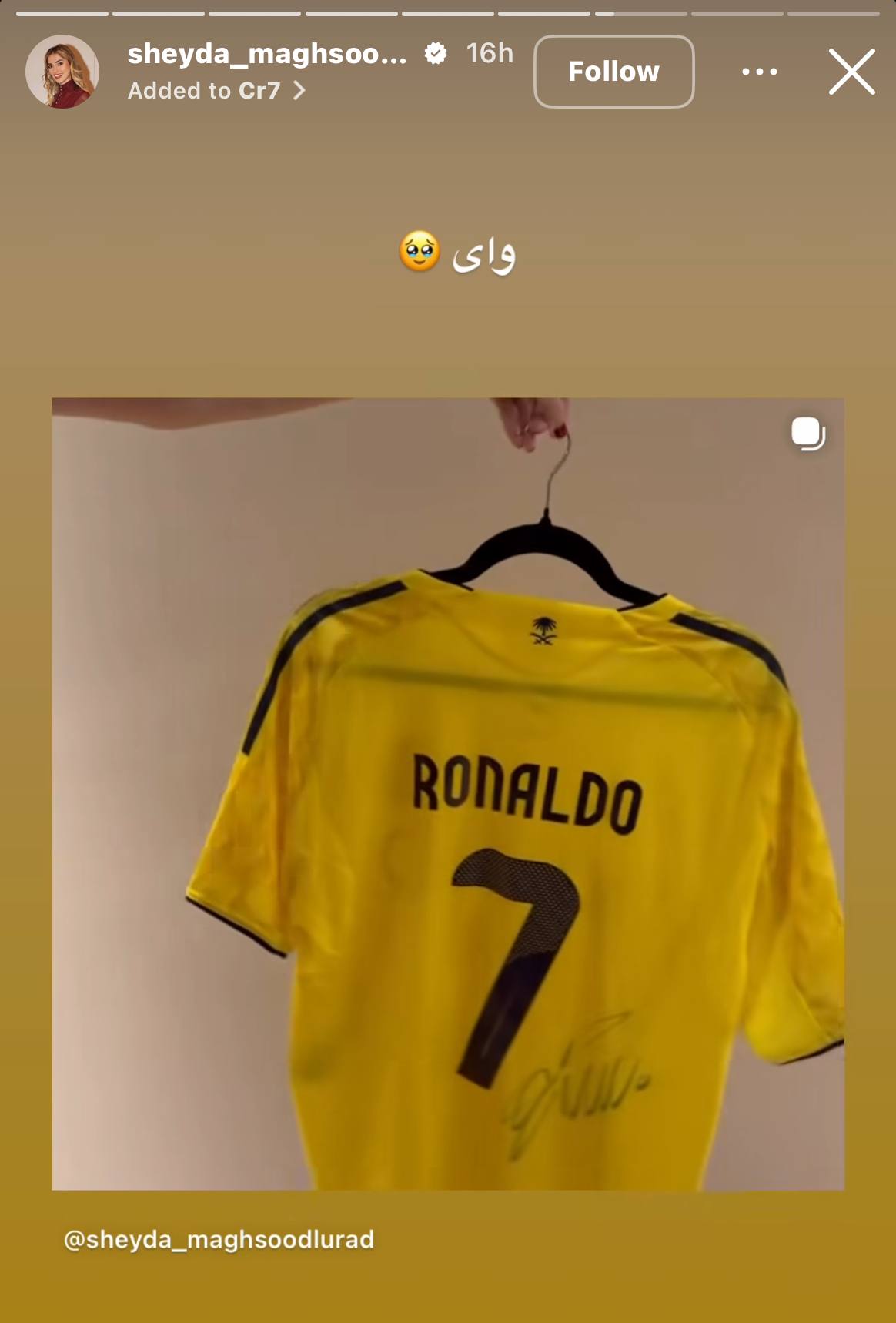 img_20251211_163357_573 عکس از استوری شیدا مقصودلو برای رونالدو