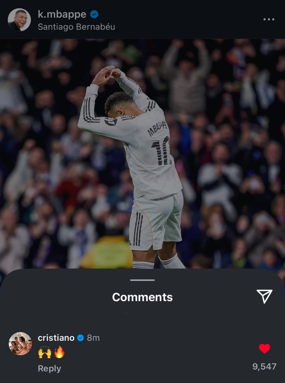 کریستیانو رونالدو به رکورد تاریخی کیلیان امباپه در رئال مادرید واکنش نشان داد