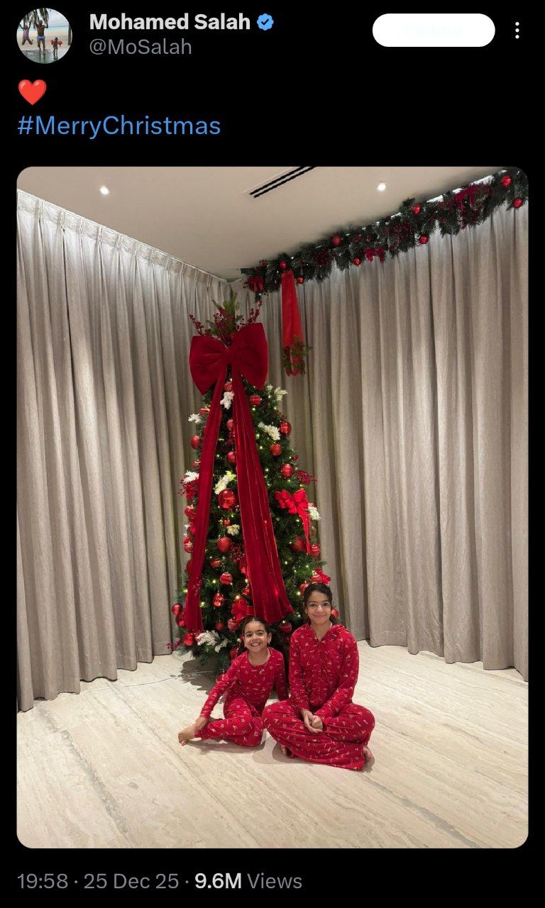 تبریک کریسمس از سوی محمد صلاح