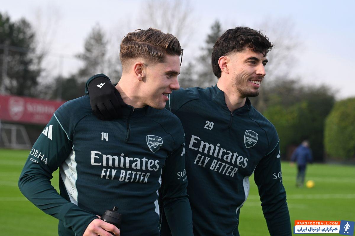بازگشت کای هاورتس به تمرینات روی چمن در آرسنال 