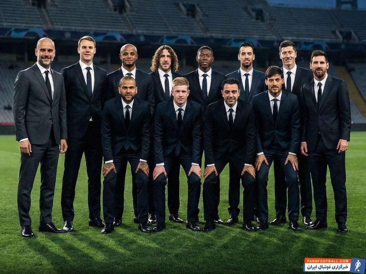 تیم منتخب شاگردان پپ گواردیولا با حضور ژاویف مسی و نویر