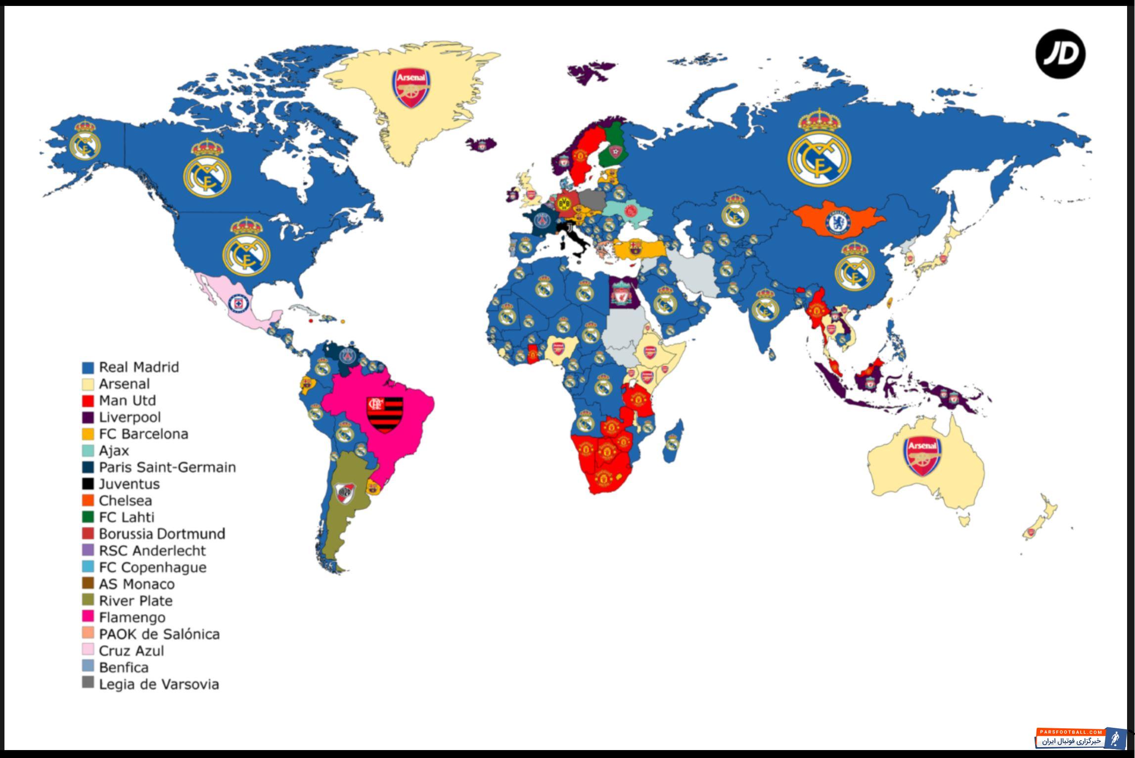 عکس ؛ با محبوب ترین تیم های جهان آشنا شوید