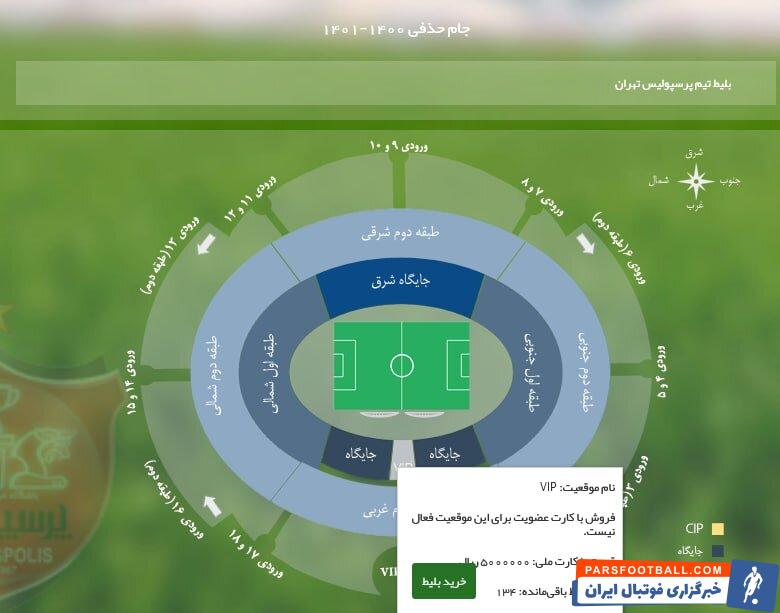 بلیت 200 هزار تومانی برای پرسپولیس- آلومینیوم