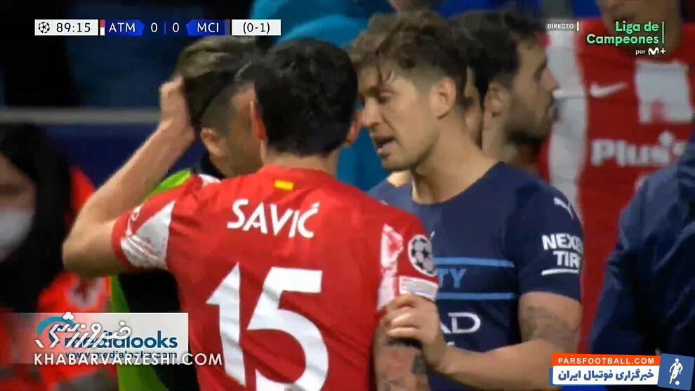 عکس/ جنجال، مو کشیدن و کتک‌کاری در لیگ قهرمانان/ پلیس بازیکنان سیتی و اتلتیکو را جدا کرد