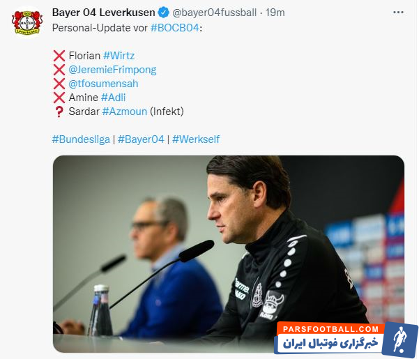 احتمال غیبت سردار آزمون از ترکیب لورکوزن مقابل بوخوم به دلیل بیماری عفونی