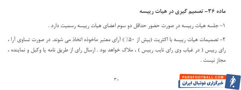 جلسات هیئت رئیسه فدراسیون قانونی است