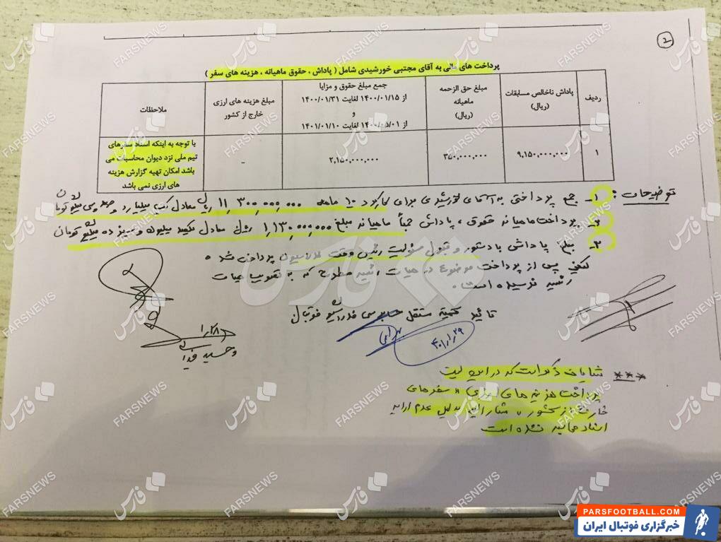 سند| حقوق و پاداش باورنکردنی سرپرست کم نام و نشان تیم ملی ایران