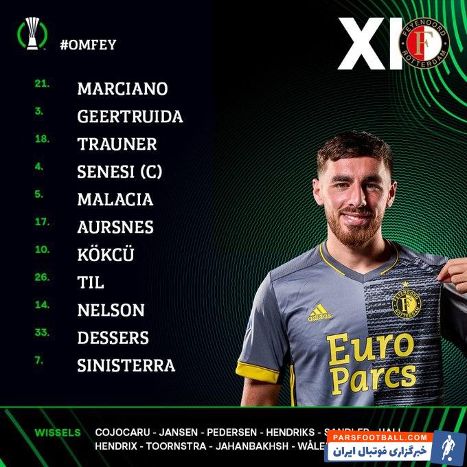 نیمکت نشینی علیرضا جهانبخش در بازی برگشت فاینورد و مارسی