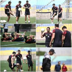 تمرین سبک و شاداب بازیکنان پرسپولیس با چاشنی کری خوانی