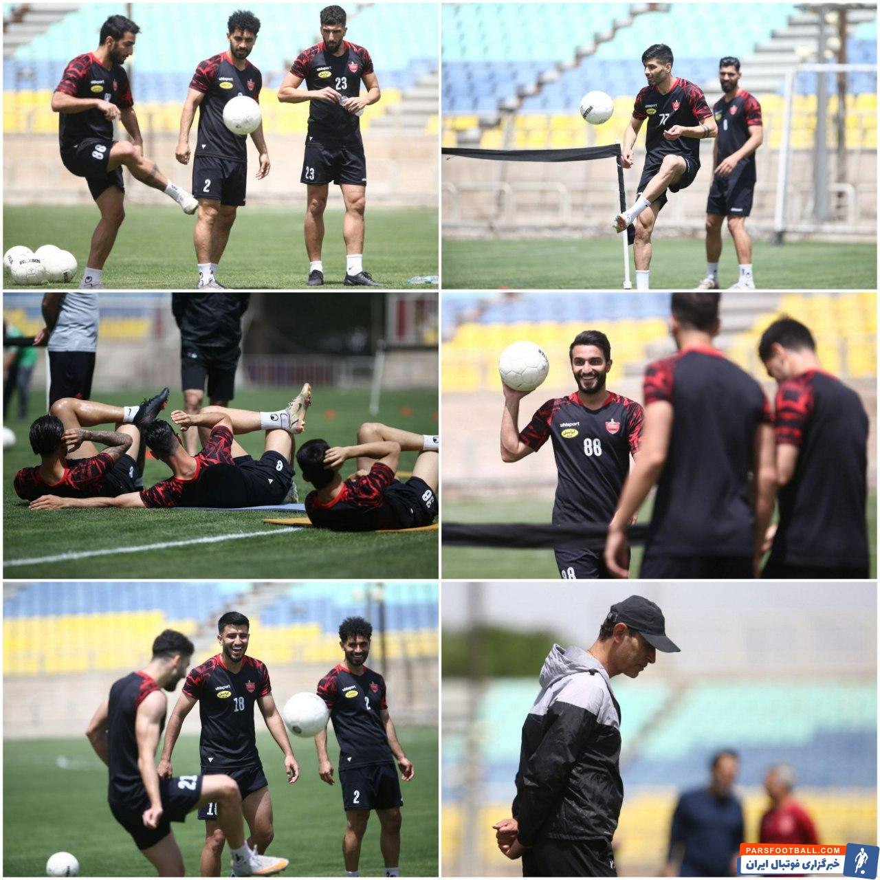 تمرین سبک و شاداب بازیکنان پرسپولیس با چاشنی کری خوانی
