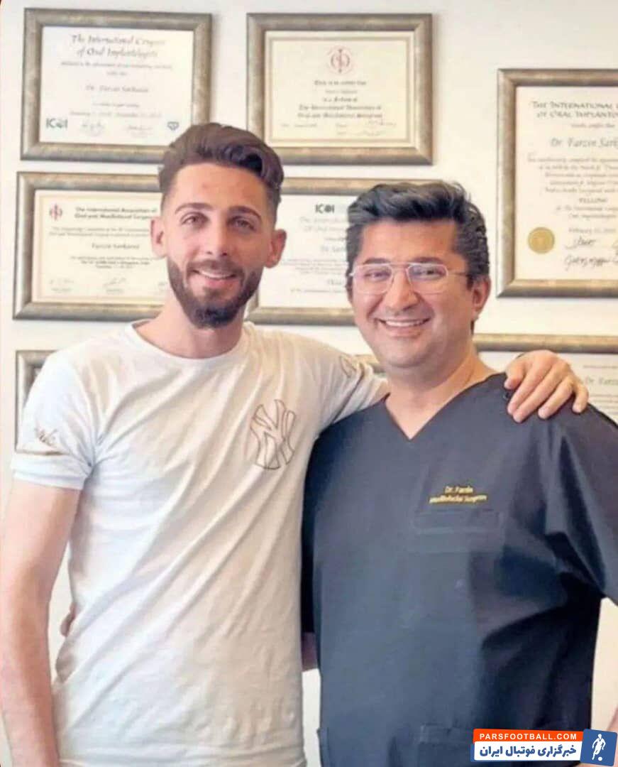 رونمایی مهدی عبدی بازیکن پرسپولیس از چهره جدیدش بعد از عمل زیبایی بینی