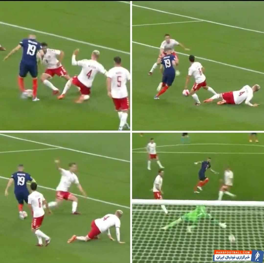 بنزما ؛ گل زیبای بنزما به دانمارک در لیگ ملت های اروپا