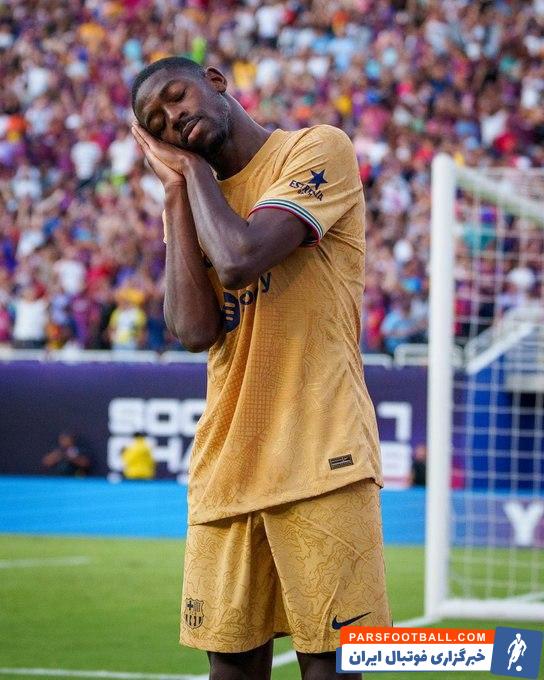 بارسلونا ؛ شادی پس از گل جالب عثمان دمبله