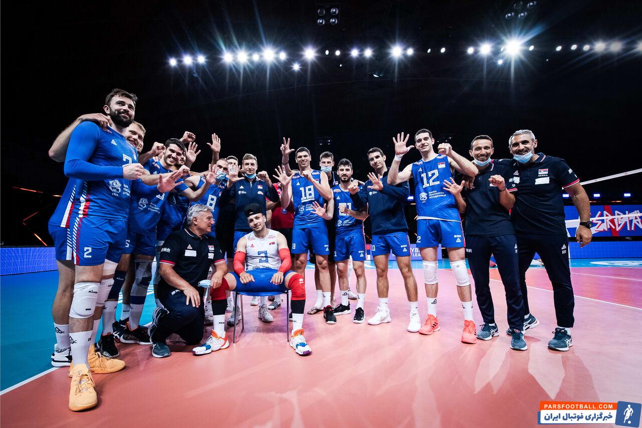 قضاوت ابراهیم فیروزی در دیدار دو تیم والیبال صربستان و اوکراین