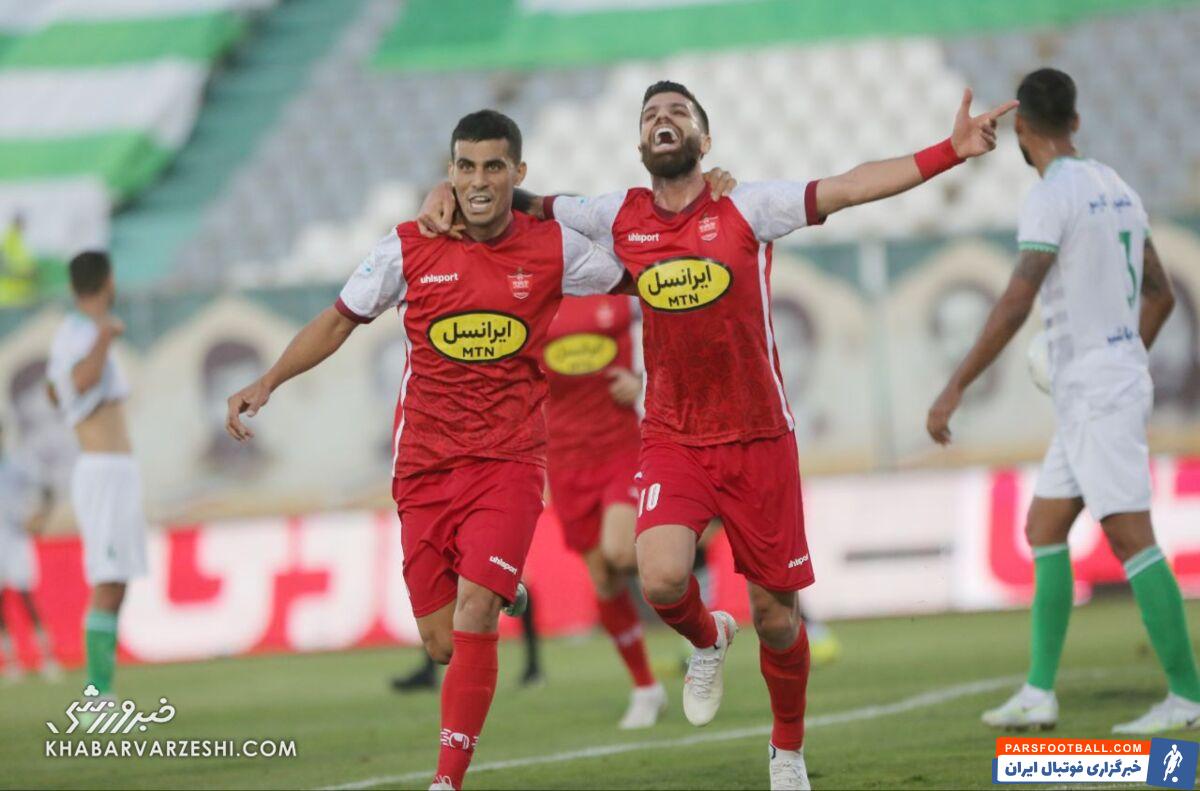 خوشحالی جالب بازیکنان پرسپولیس پس از گلزنی برابر آلومینیوم اراک