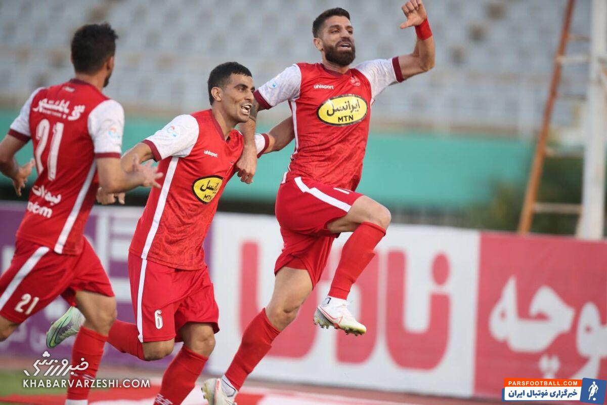 خوشحالی جالب بازیکنان پرسپولیس پس از گلزنی برابر آلومینیوم اراک