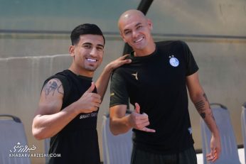 ارتباط گرم و صمیمانه رافائل سیلوا و صالح حردانی در تمرینات استقلال