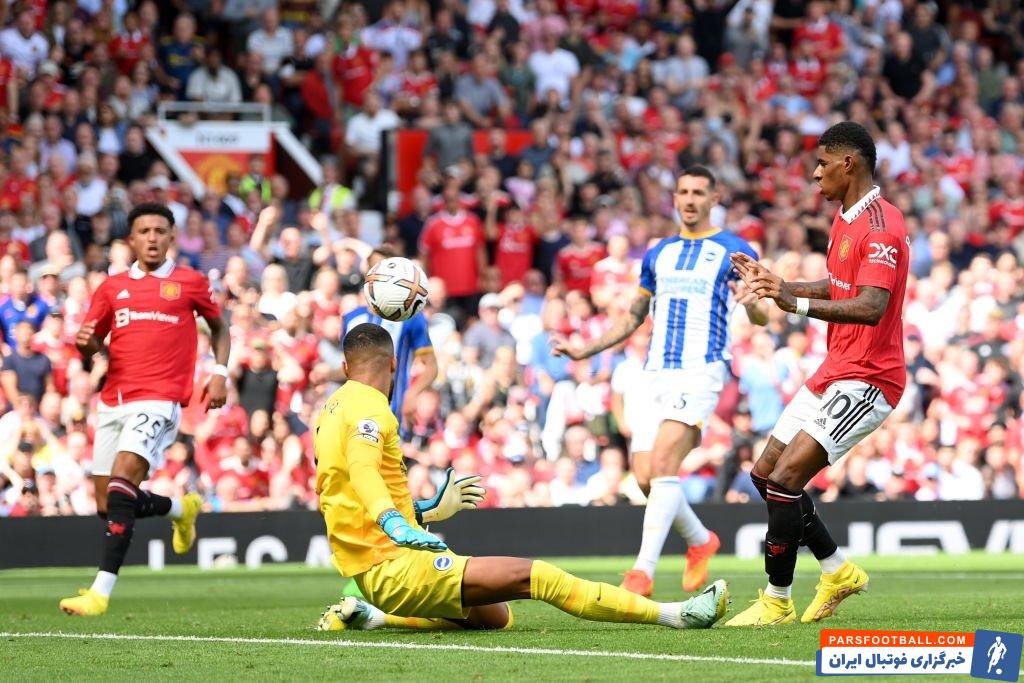 فرصت عالی هدر رفته مارکوس راشفورد در دیدار منچستریونایتد و برایتون