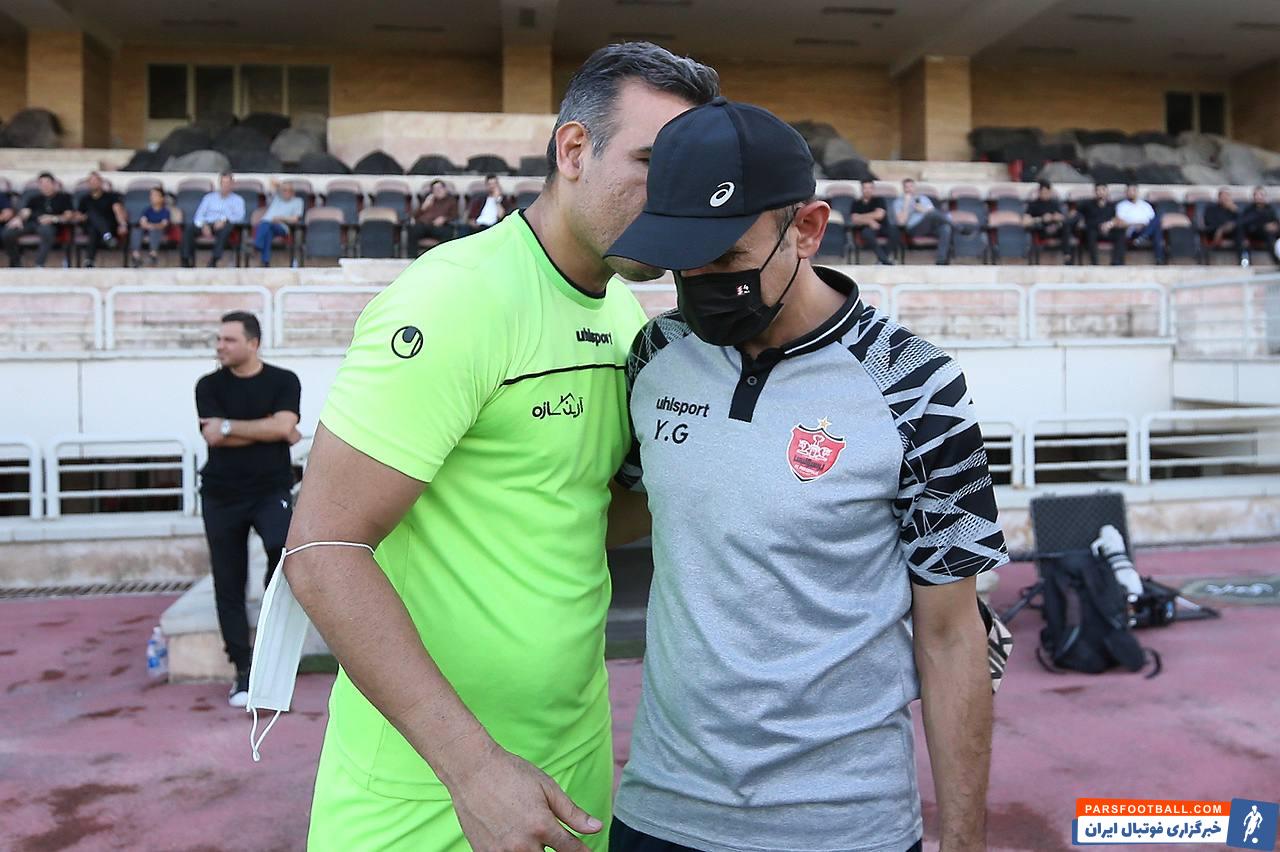 برخورد گرم و صمیمانه یحیی گل محمدی و ابراهیم میرزاپور