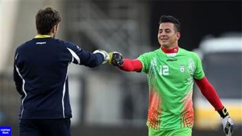 خوش و بش جالب مهدی رحمتی و حامد لک در جریان دیدار آلومینیوم و مس رفسنجان