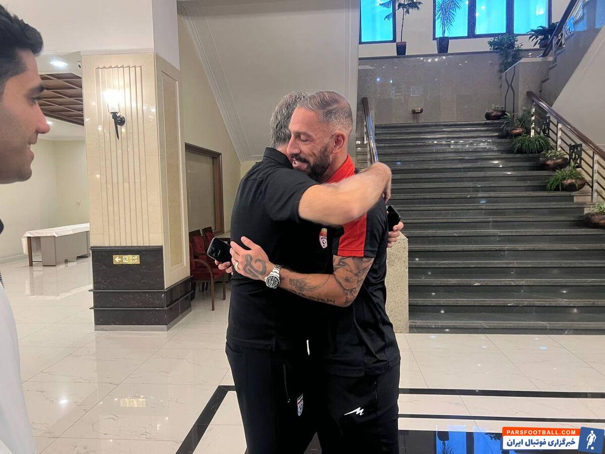 دیدار اتفاقی کارلوس کی روش و اشکان دژاگه کاپیتان پیشین تیم ملی در هتل المپیک