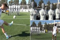 رئال مادرید ؛ تمرین ضربات ایستگاهی رئال مادرید با دفاع روباتی
