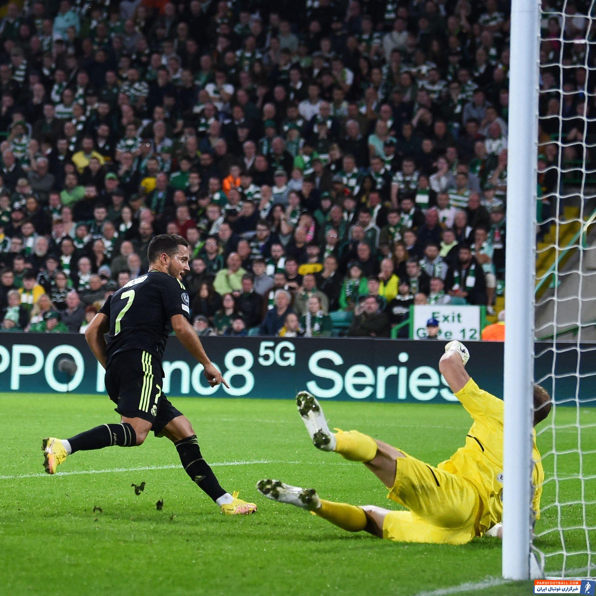 درخشش ادن هازارد با گلزنی برابر سلتیک در غیاب کریم بنزما