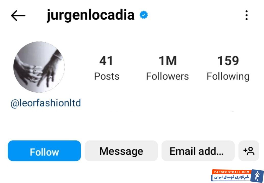 یک میلیونی شدن فالوورهای یورگن لوکادیا پس از گلزنی برای پرسپولیس