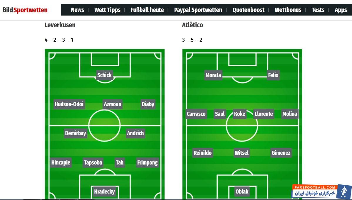 احتمال حضور سردار آزمون در دیدار حساس امسب بین بایرلورکوزن و اتلتیکو مادرید