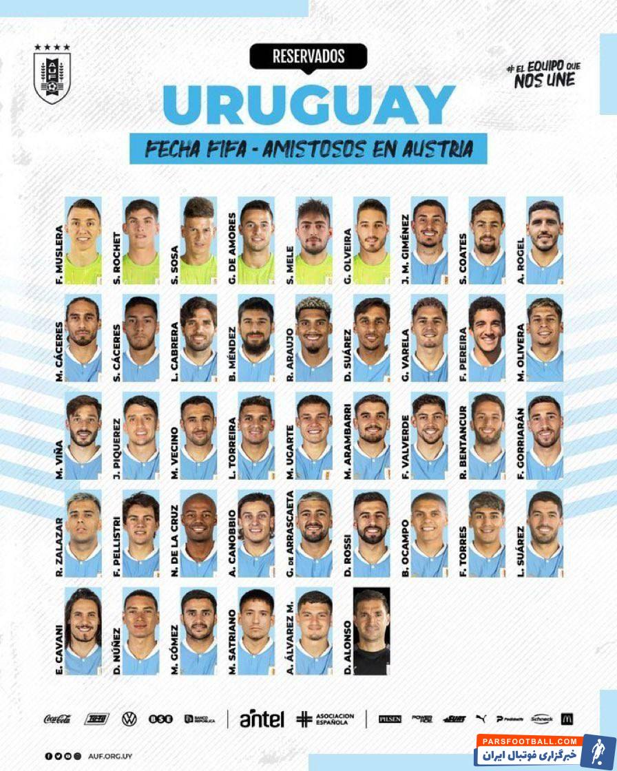 لیست تیم ملی اروگوئه