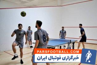 تمرین دروازه بانان تیم ملی در اتریش روی میز پینگ پنگ