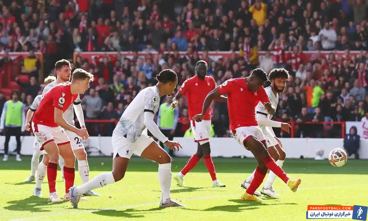 شکست غیرمنتظره لیورپول در خانه ناتینگهام فارست با یک گل