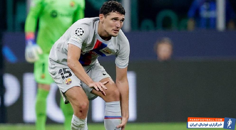 بارسلونا ؛ مصدومیت آندریاس کریستنسن در دیدار برابر اینتر