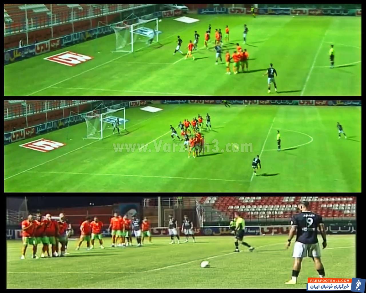 سیو دیدنی حامد لک در دقایق پایانی دیدار تراکتور و مس رفسنجان