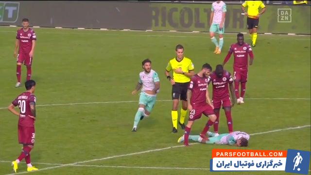 اسپال ؛ لگد کردن سر بازیکن مصدوم در سری بی ایتالیا