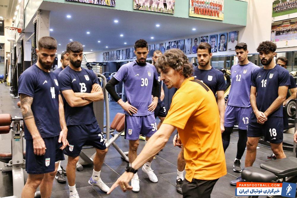تمرینات متنوع بدنی بازیکنان تیم ملی ایران زیر نظر کارلوس کی روش