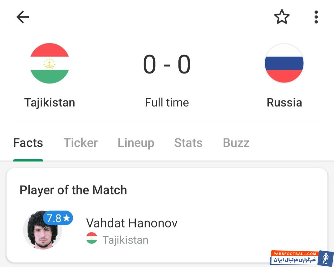 عملکرد عالی وحدت هنانوف مدافع پرسپولیس در بازی دوستانه تاجیکستان مقابل روسیه