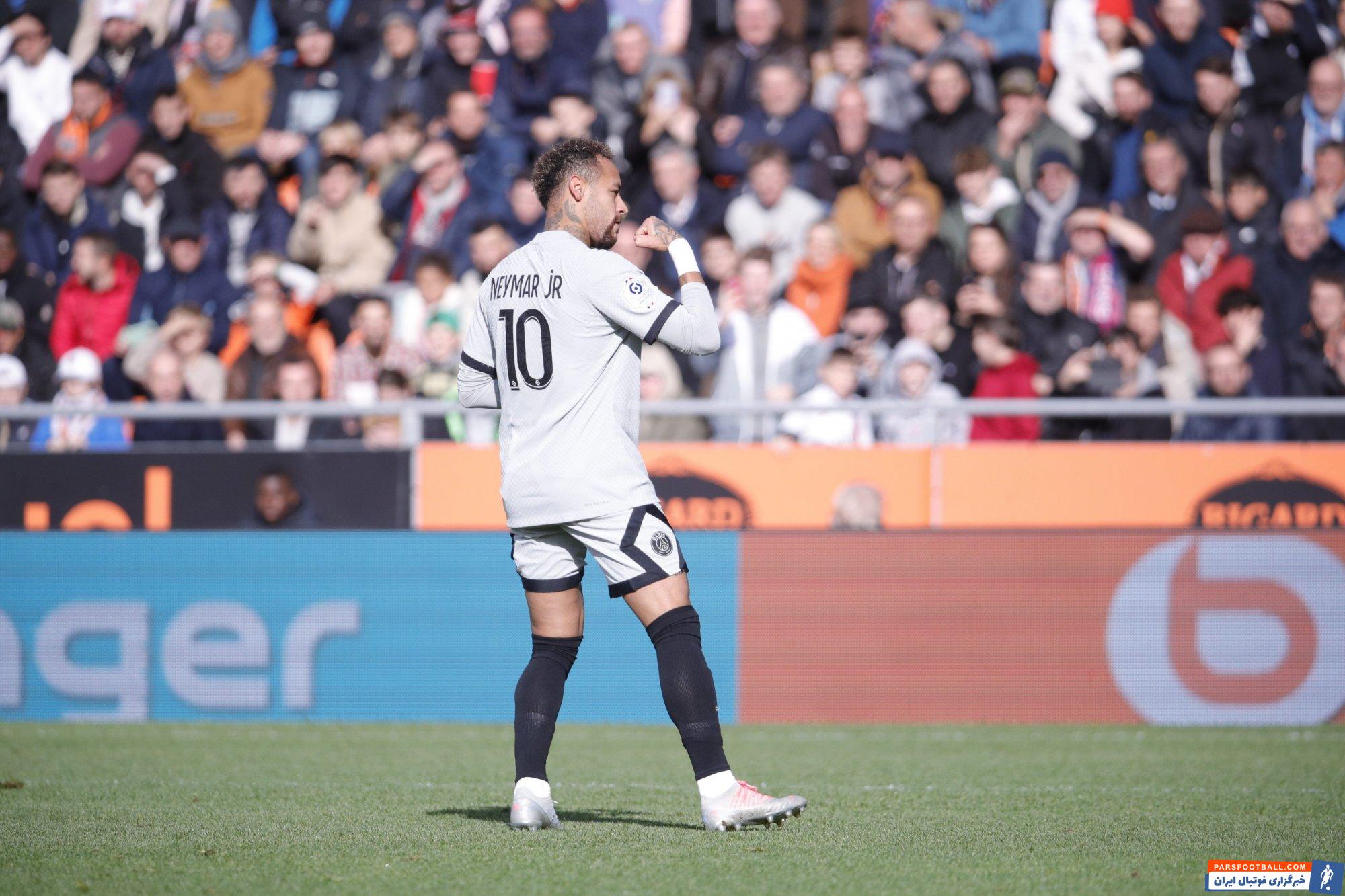 برتری دشوار پاری سن ژرمن در خانه لوریان با گلزنی نیمار