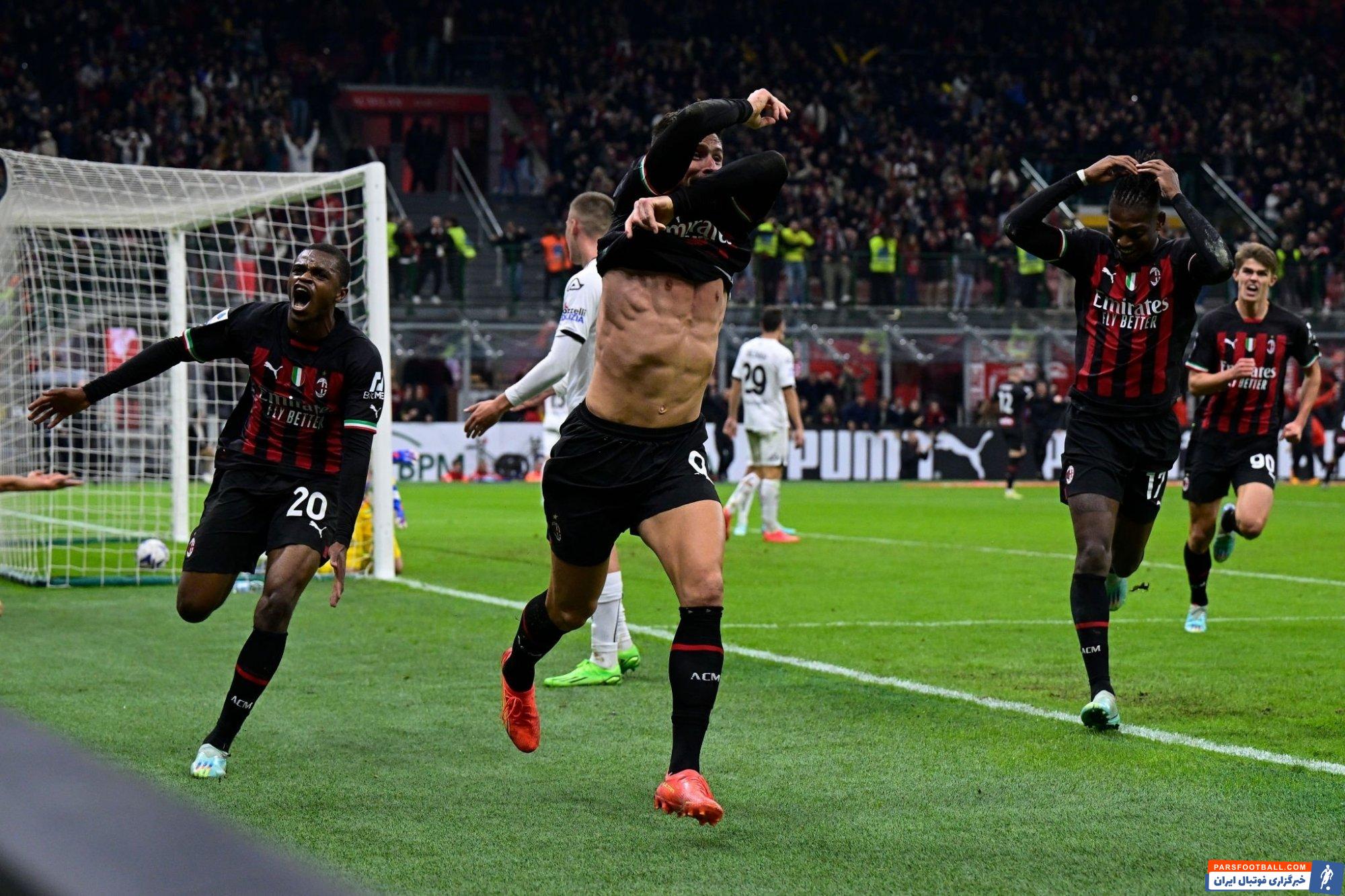 اخراج اولیویه ژیرو پس از شادی گل خاص در دیدار میلان و اسپتزیا