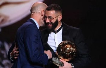 فرانسه ؛ پست بنزما با متن شب بخیر و عکس زیدان