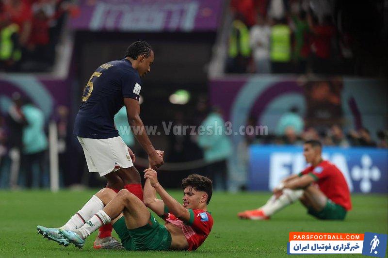 صعود تیم ملی فرانسه به فینال جام جهانی با کلین شیت برابر مراکش