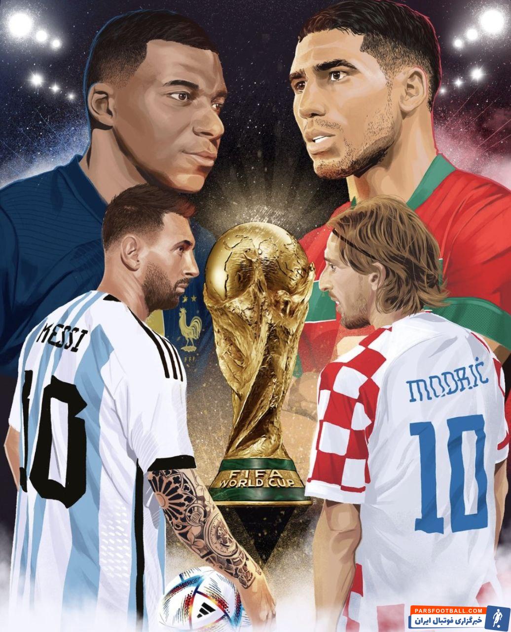 تیم ملی ؛ پوستر جالب فیفا از تیمهای حاضر در نیمه نهایی جام جهانی