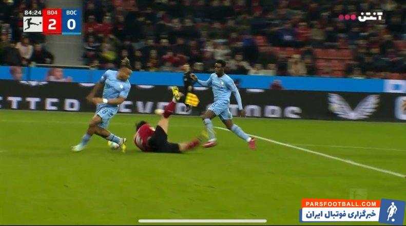 تلاش فراوان سردار آزمون برای خودنمایی در ترکیب بایر لورکوزن در دیدار با بوخوم