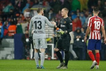 مصاف چذاب مارک آندره تراشتگن با یان اوبلاک در دیدار جذاب اتلتیکومادرید - بارسلونا