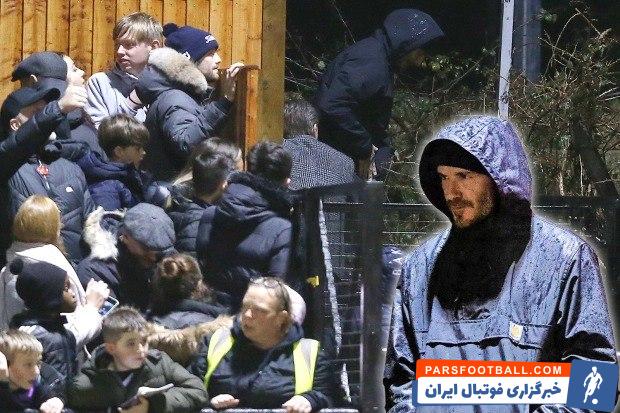 شناسایی چهره مخفی دیوید بکهام در لندن برای دیدن بازی فرزندش